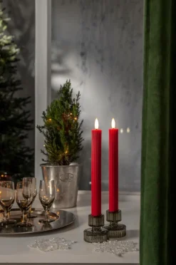Jotex Kynttilät|Jouluvalot^Antiikkikynttilät LED Flamme Stripe, 2/pakk.