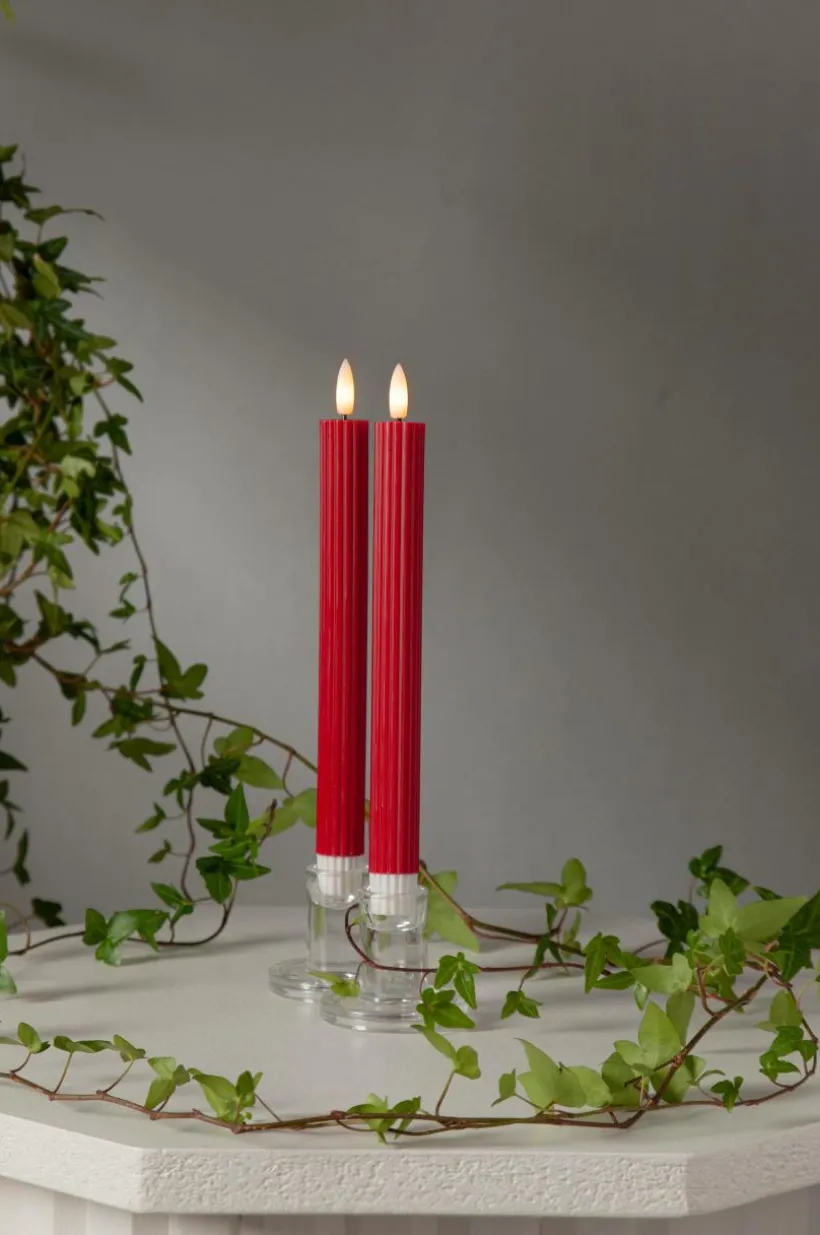 Jotex Kynttilät|Jouluvalot^Antiikkikynttilät LED Flamme Stripe, 2/pakk.