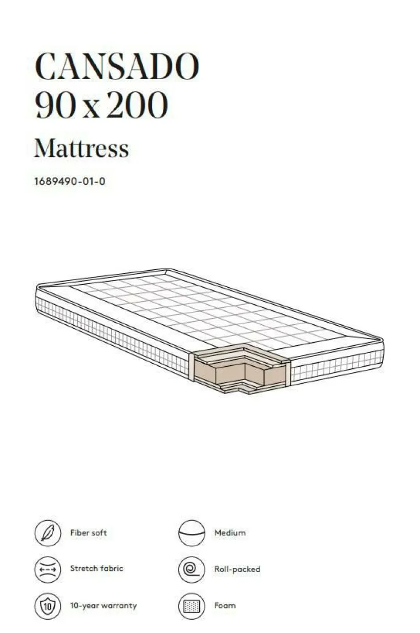 Jotex Joustinpatjat^CANSADO Vaahtokumipatja Medium 90x200 Cm