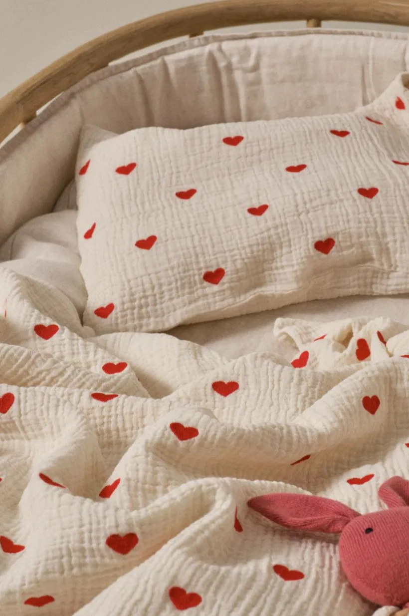 Jotex Lasten Vuodevaatteet^HEARTS BABY Pussilakanasetti Vaunuihin/kehtoon - Ekologinen