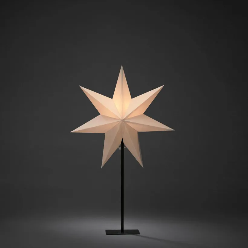 Jotex Jouluvalot^Metallijalkainen Paperitähti, Korkeus 65 Cm