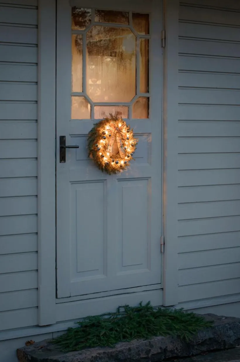 Jotex Ulkovalaisimet|Ulkovalaisimet^Paristokäyttöinen Kuusikranssi 25 LED ⌀ 40 Cm