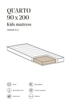 Jotex Lasten Huonekalut|Lasten Huonekalut -30%^QUARTO Vaahtokumipatja Medium 90x200 Cm