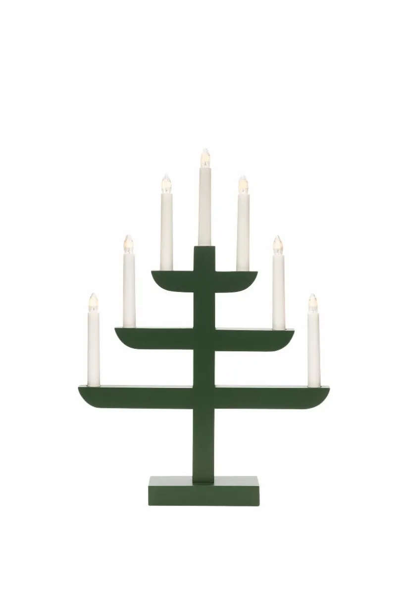 Jotex Jouluvalot^Sähkökynttelikkö Puuta, 7 Lamppua 46 Cm