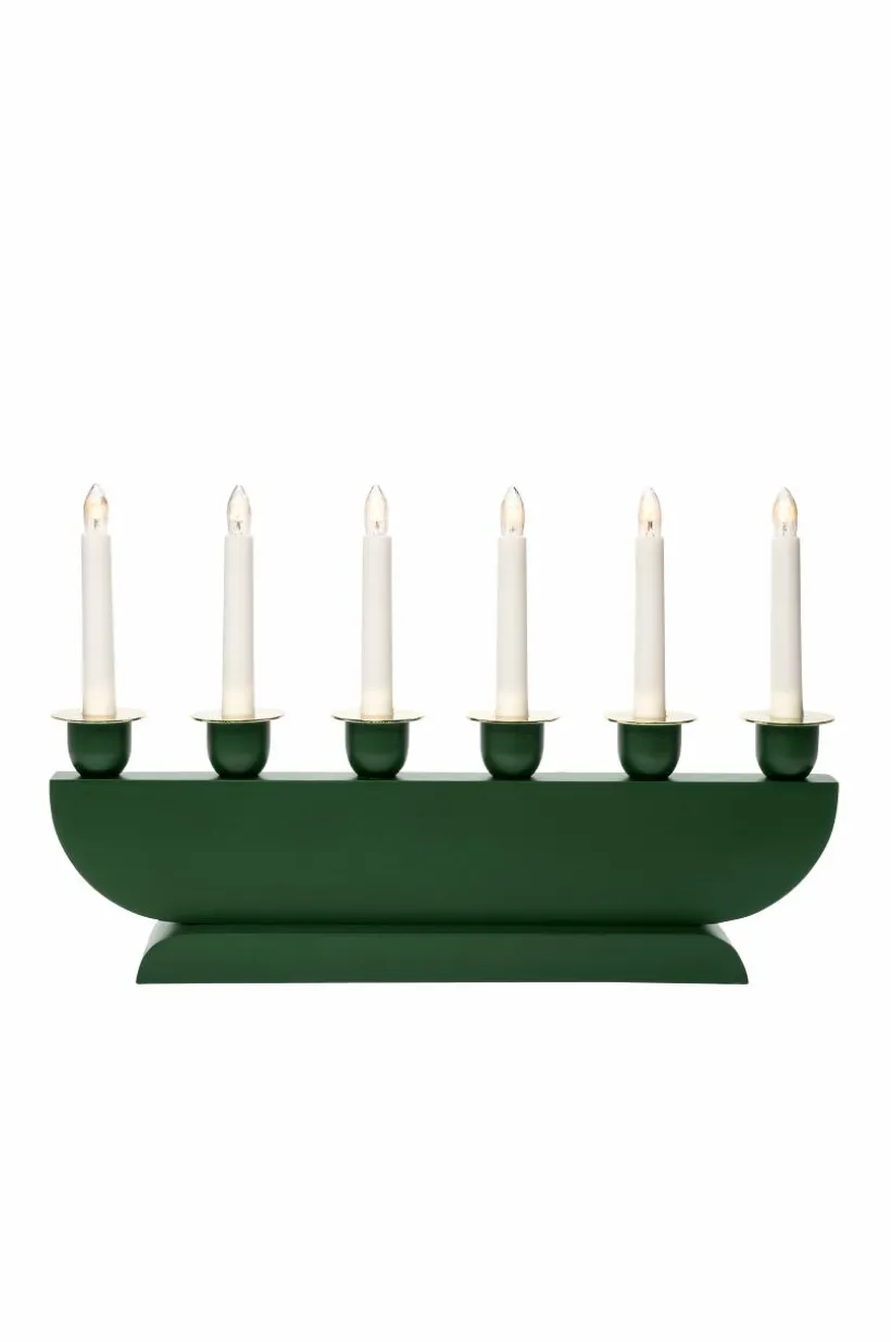 Jotex Jouluvalot^Sähkökynttelikkö Puuta, 6 Lamppua 25,7 Cm