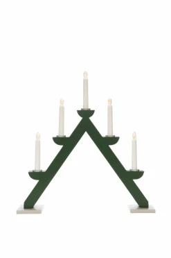 Jotex Jouluvalot^Sähkökynttelikkö Puuta, 5 Lamppua 44 Cm