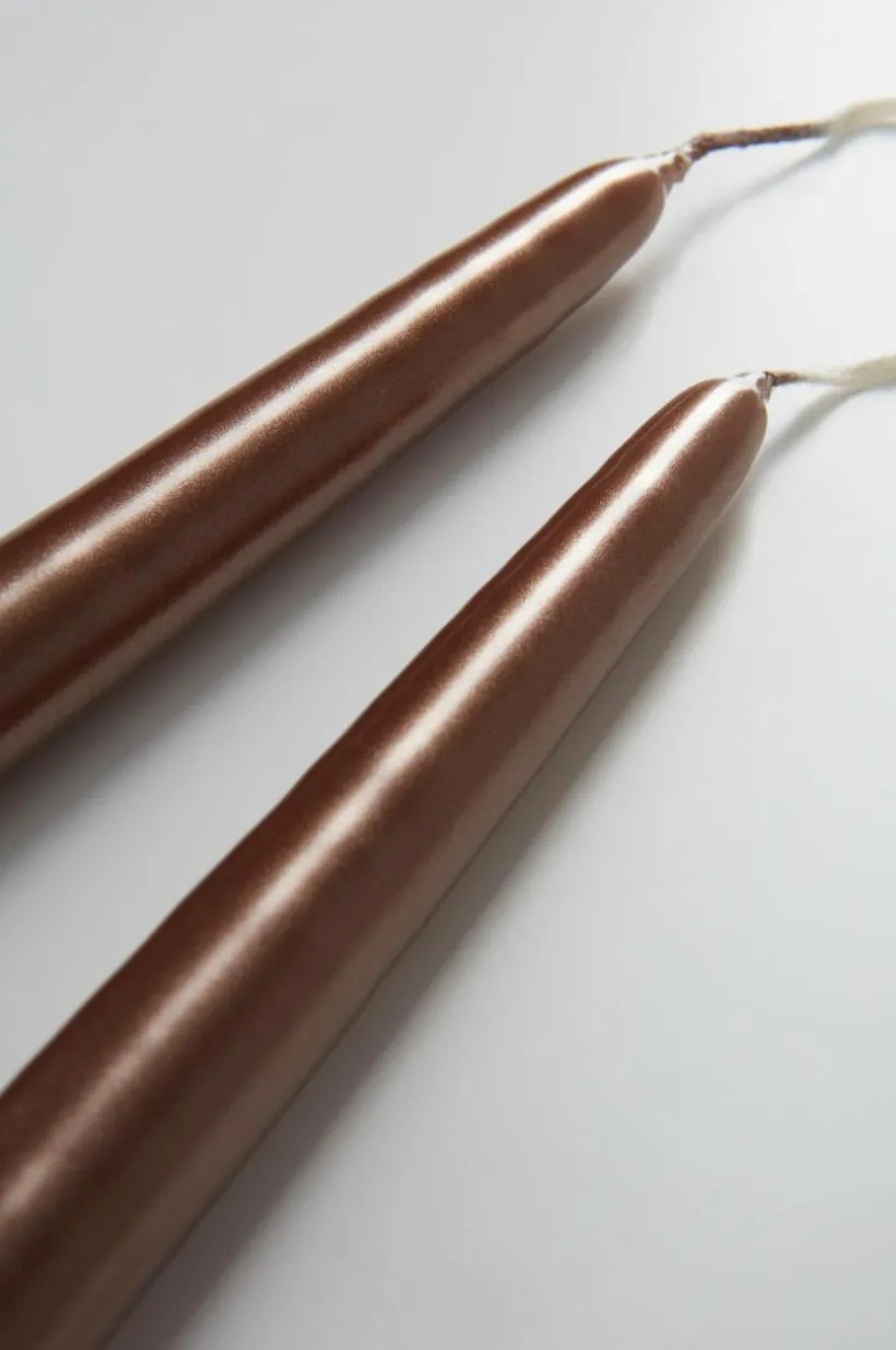 Jotex Kynttilät|Joulukoristeet^VICKAN METALLIC Antiikkikynttilät, 2/pakk. - Korkeus 35 Cm